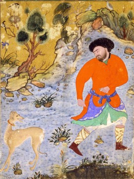 Mand med salukihund religieuse Islam Peinture à l'huile